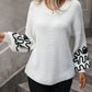 M&Matilda Contrast Drop Shoulder Round Neck Sweater