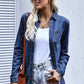 Women's Full Size Distressed Snap Down Denim Jacket