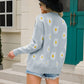 Women's Daisy Pattern Button Front Cardigan