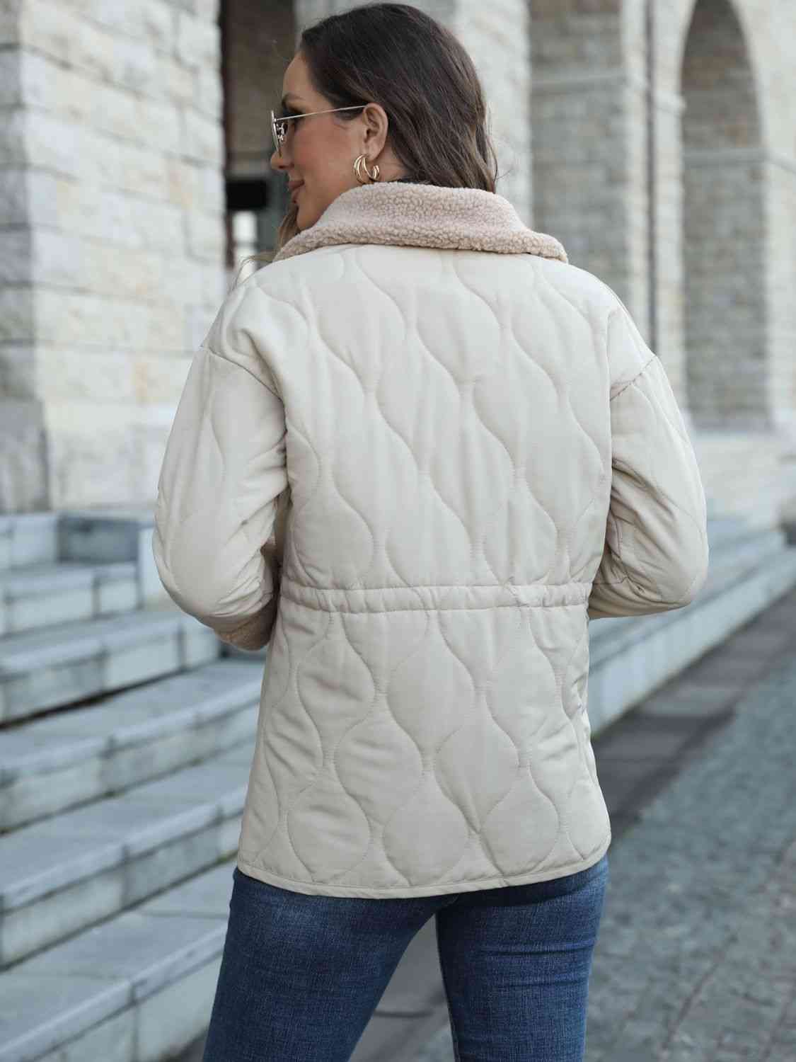 FashionToFigureTrends White Snap Down Collared Jacket