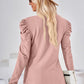 Round Neck Puff Sleeve Blouse