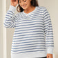 Plus Size Striped Round Neck Long Sleeve T-Shirt