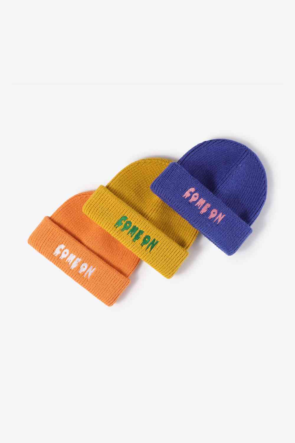 BeanieHatz COME ON Embroidered Cuff Knit Beanie