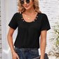 Decorative Button Scoop Neck T-Shirt