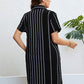 Women's Plus Size Agnetha Striped Short Sleeve Shirt Dress