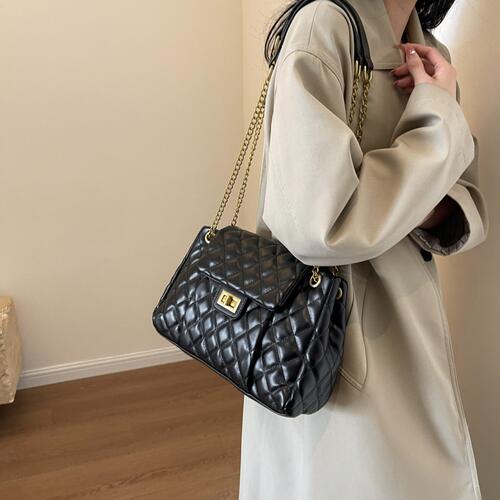 Dazzling Lifestyle Black PU Leather Shoulder Bag