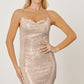 Women's DentaCosmo Sequin Spaghetti Strap Mini Wrap Dress