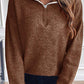Half Zip Dropped Shoulder Sweater