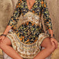 Mia Multicolor Floral V-Neck Midi Dress