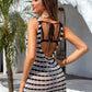 Tied Openwork Scoop Neck Wide Strap Cover-Up