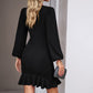 Women's DentaCosmo Ruched Ruffled Balloon Sleeve Mini Dress