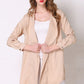 Women's Full Size Open Front Longline Trench Coat