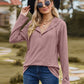 Full Size Cable-Knit Hooded Blouse