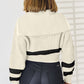 Striped Zip Up Dropped Shoulder Cardigan