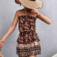 Bohemian Frill Trim Strapless Dress