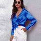 Collared Neck Buttoned Long Sleeve Shirt
