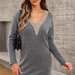 Women's Candida V-Neck Long Sleeve Mini Sweater Dress