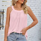 Openwork Round Neck Wide Strap Tank