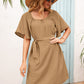 SO YOU Tie Waist Flutter Sleeve Mini Dress