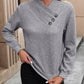 Asymmetrical Neck Long Sleeve Blouse