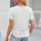 Eyelet Round Neck Short Sleeve T-Shirt