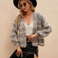 Open Front Plaid Long Sleeve Cardigan