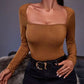 Square Neck Long Sleeve T-Shirt