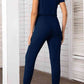 Asymmetrical Neck Short Sleeve Jumpsuit