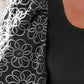 Plus Size Floral Square Neck Lantern Sleeve Blouse