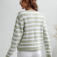 Striped Button Front Cardigan