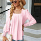 Full Size Square Neck Puff Sleeve Blouse