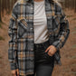 Plaid Snap Down Long Sleeve Shacket