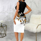 Printed Notched Sleeveless Wrap Dress