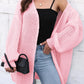 Open Front Dropped Shoulder Longline Cardigan