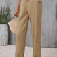 Tie Waist Pocketed Long Pants