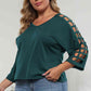 3/4 Sleeve Cutout Detail Top