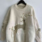 Christmas Reindeer Round Neck Long Sleeve Sweater