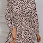 Women's Printed Frill Neck Long Sleeve Dress
