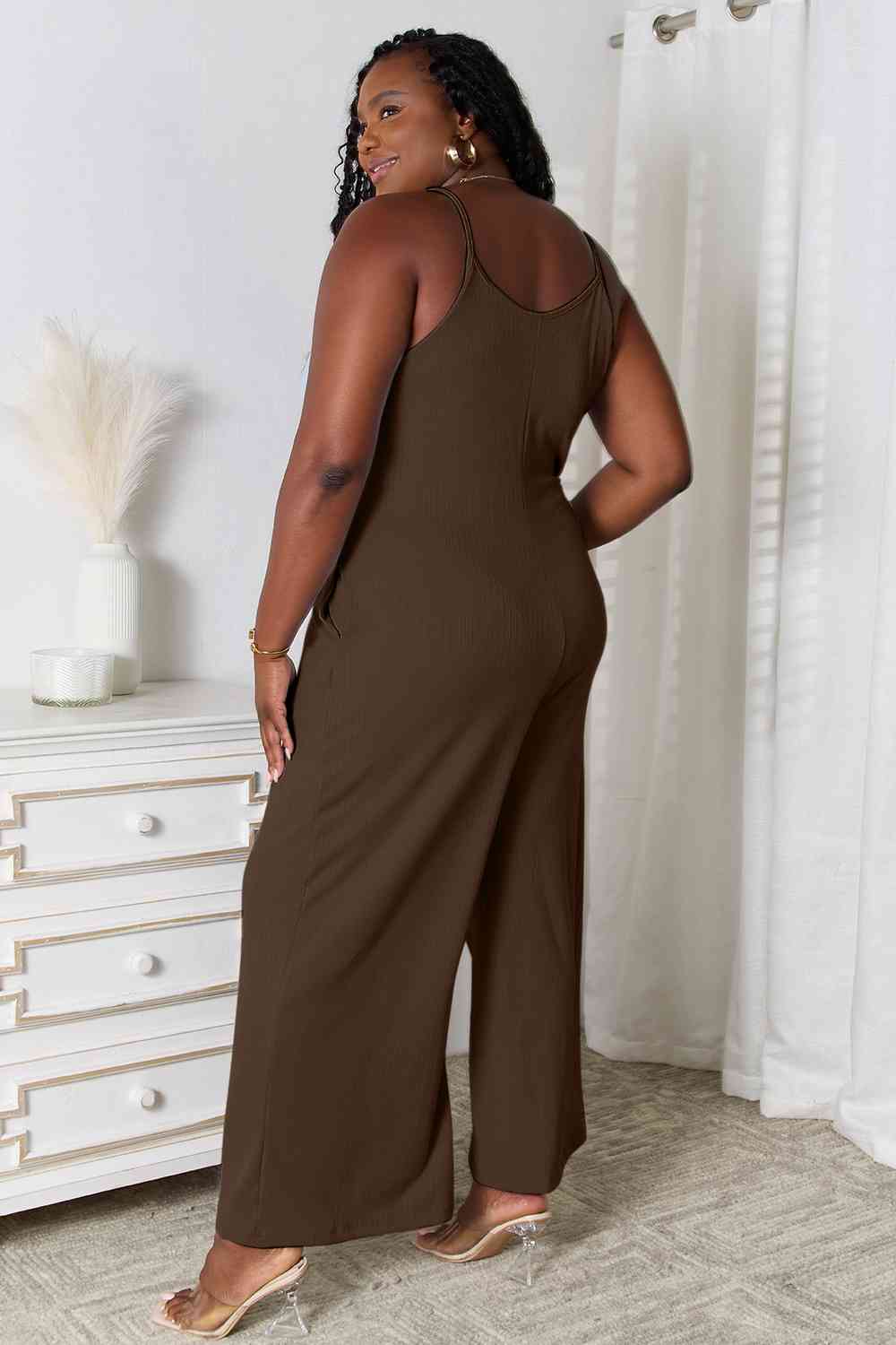 Basic Bae Full Size Spaghetti Strap V-Neck Jumpsuit *