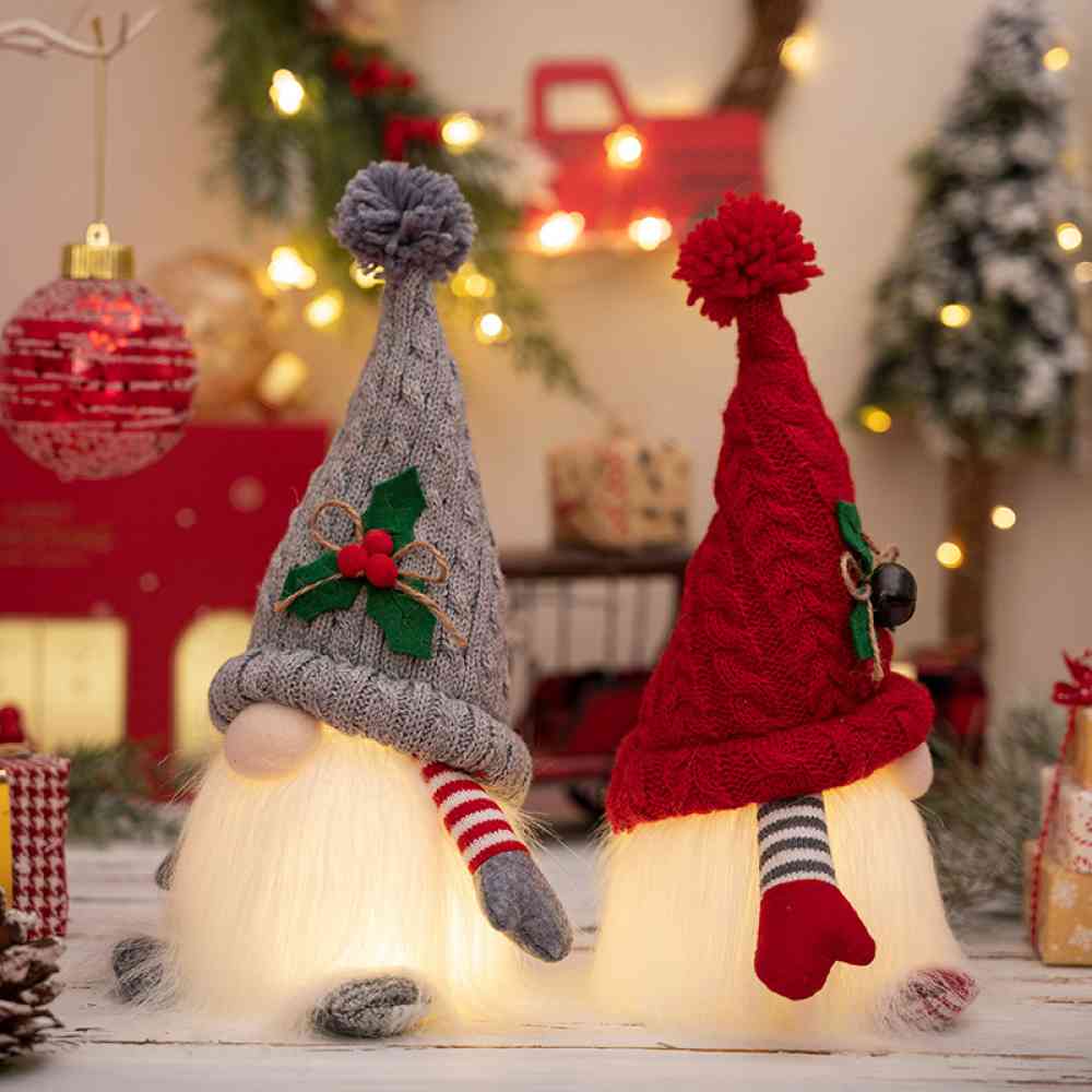 Winter Christmas Light-Up Short Leg Faceless Gnome