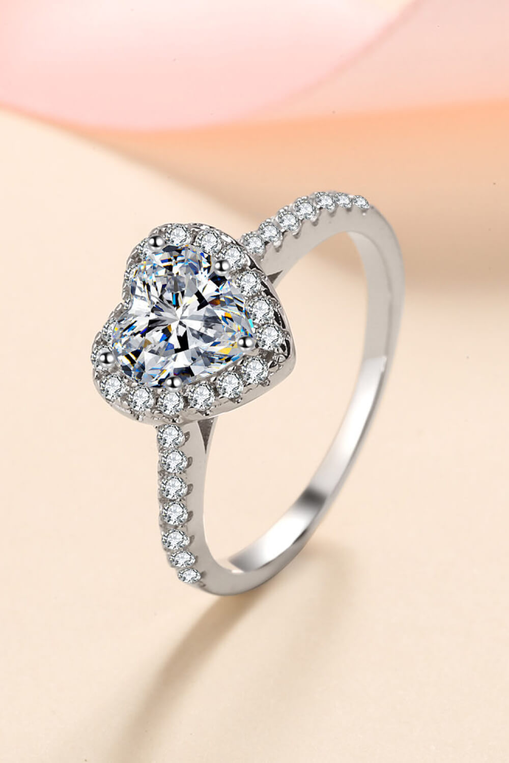 Women's 1 Carat Moissanite Heart-Shaped Ring