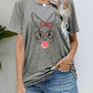 Seasonal Easter Bunny Graphic Round Neck T-Shirt
