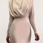 Ruched Turtleneck Long Sleeve Dress
