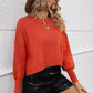 Round Neck Dropped Shoulder Pullover Sweater