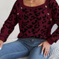 BodaciousBabe Leopard Buttoned Square Neck Sweater