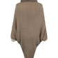 One Size Striped Fringe Detail Long Sleeve Poncho