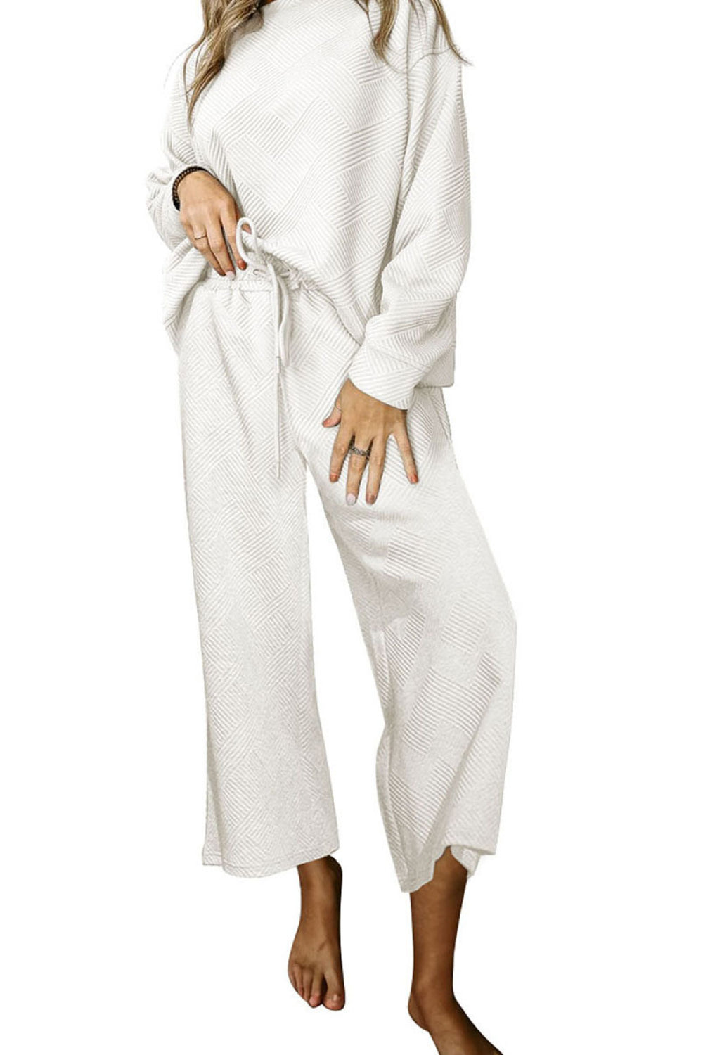 Full Size Dropped Shoulder Top and Pants Set