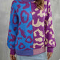 Leopard Round Neck Long Sleeve Sweater