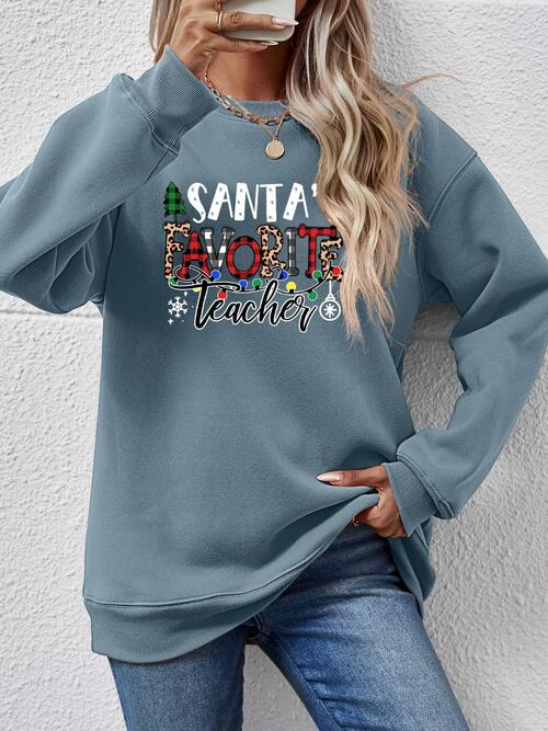 Christmas Themed Letter Graphic Sweatshirt