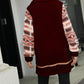 Geometric Zip-Up Collared Sherpa Jacket